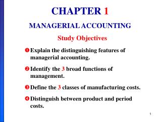 CHAPTER 1 MANAGERIAL ACCOUNTING