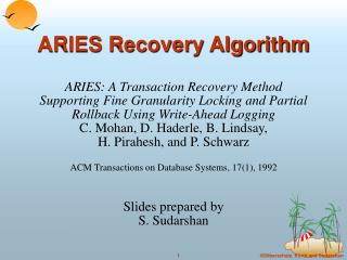 ARIES Recovery Algorithm