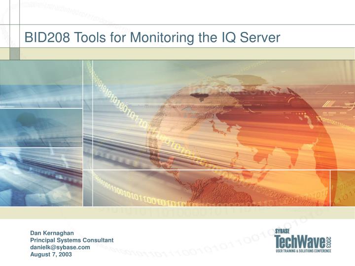 bid208 tools for monitoring the iq server