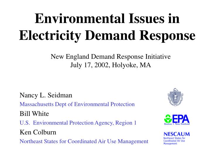 environmental issues in electricity demand response