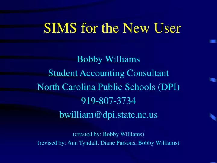 sims for the new user