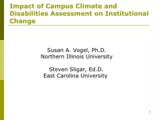 Impact of Campus Climate and Disabilities Assessment on Institutional Change