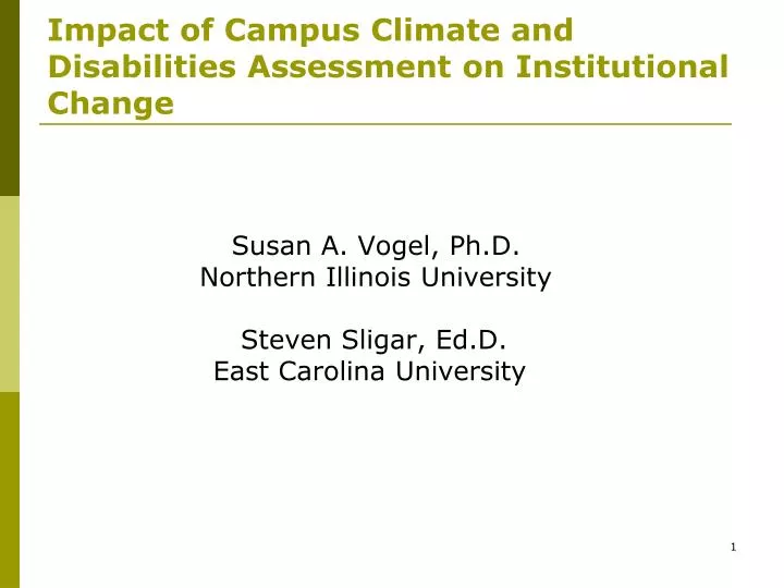 impact of campus climate and disabilities assessment on institutional change
