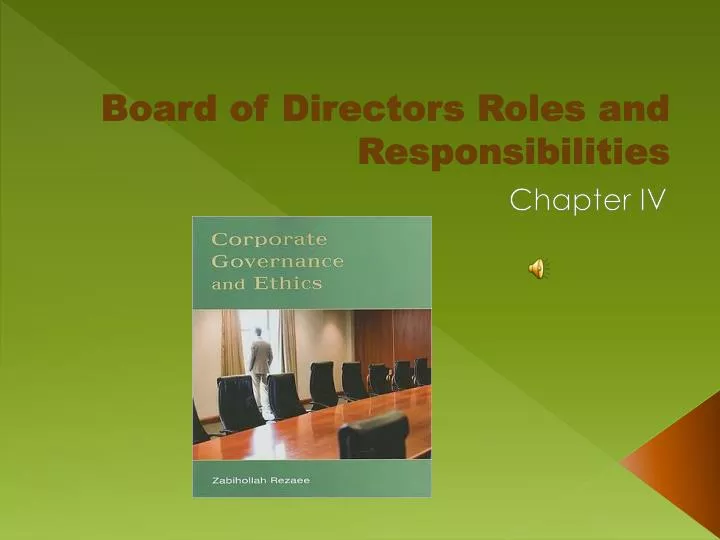 board of directors roles and responsibilities