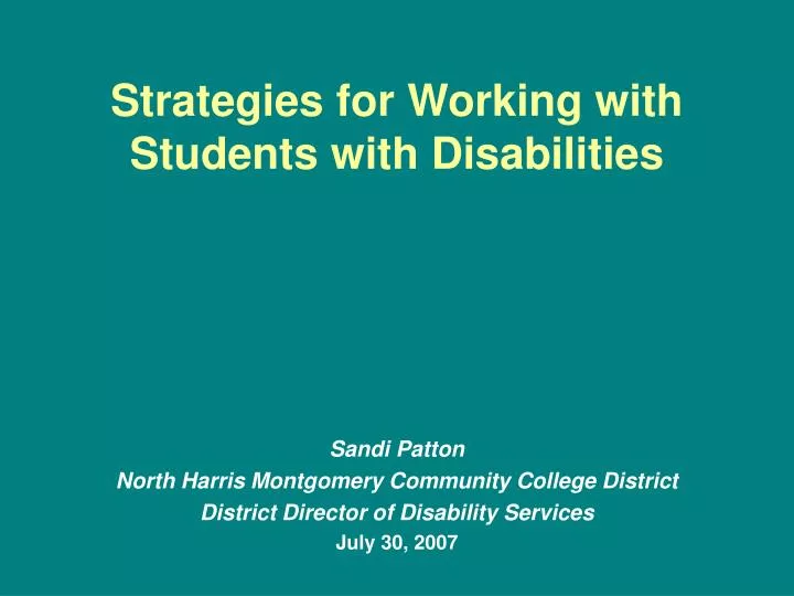 strategies for working with students with disabilities