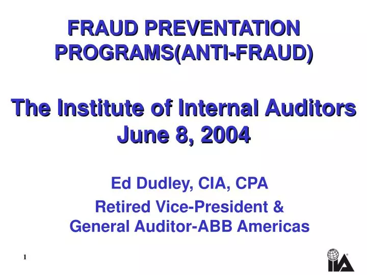 fraud preventation programs anti fraud the institute of internal auditors june 8 2004
