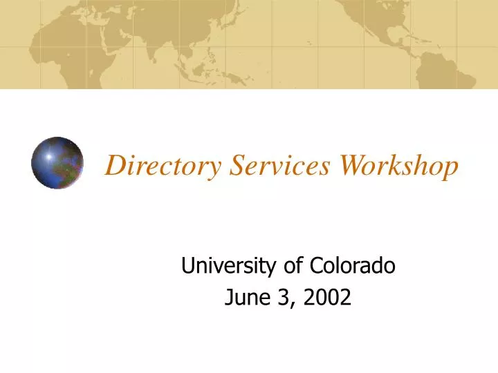 directory services workshop