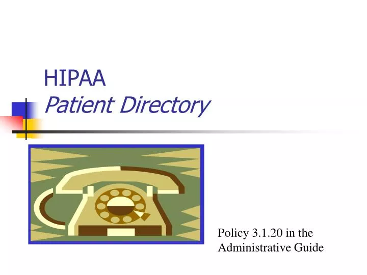 hipaa patient directory