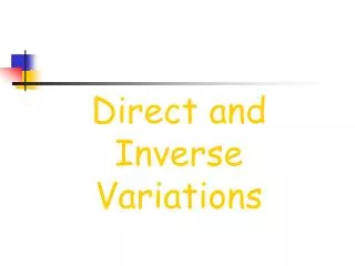 Direct and Inverse Variations