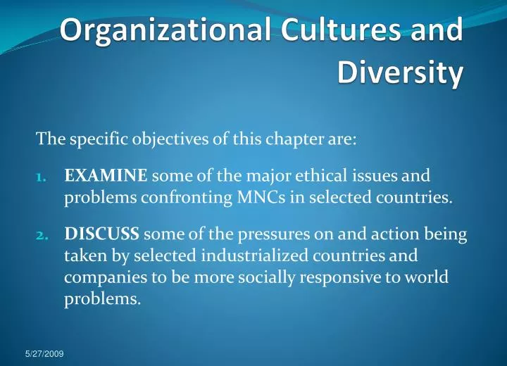 organizational cultures and diversity