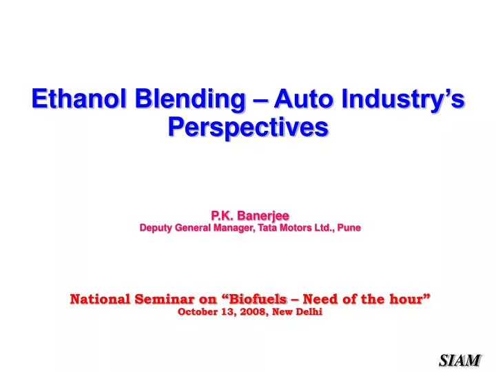 ethanol blending auto industry s perspectives
