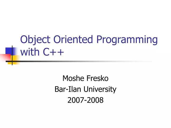 object oriented programming with c