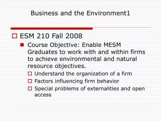 Business and the Environment1