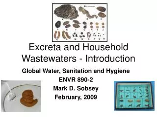 Excreta and Household Wastewaters - Introduction