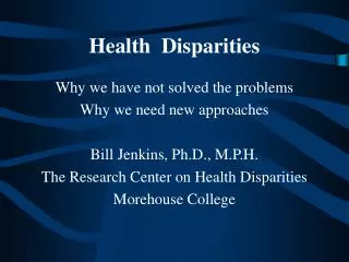 Health Disparities