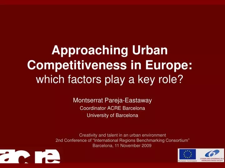 approaching urban competitiveness in europe which factors play a key role