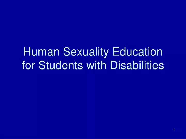 human sexuality education for students with disabilities