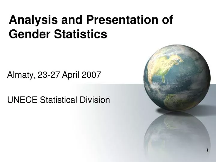analysis and presentation of gender statistics