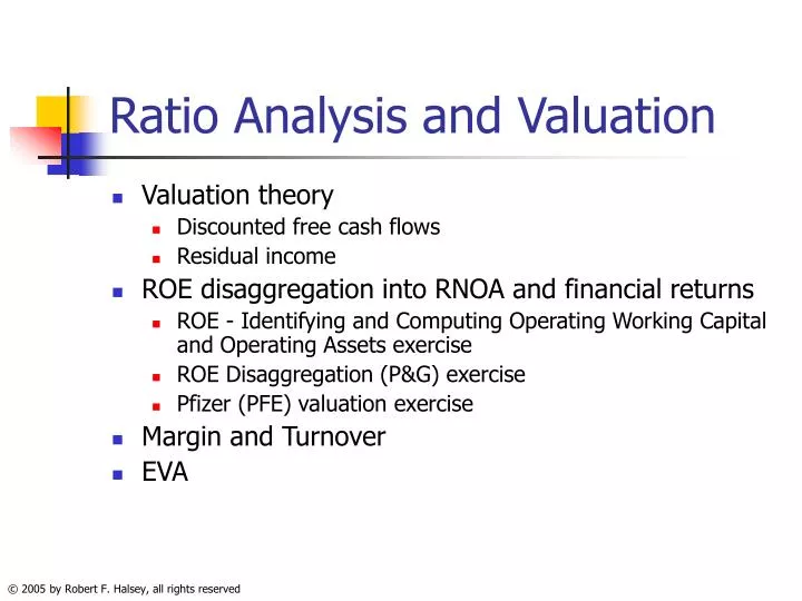 ratio analysis and valuation