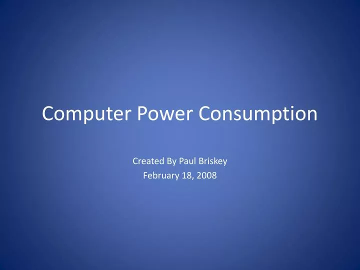 computer power consumption