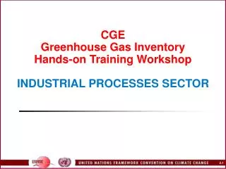 CGE Greenhouse Gas Inventory Hands-on Training Workshop INDUSTRIAL PROCESSES SECTOR