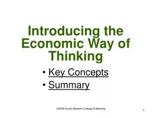 Introducing the Economic Way of Thinking