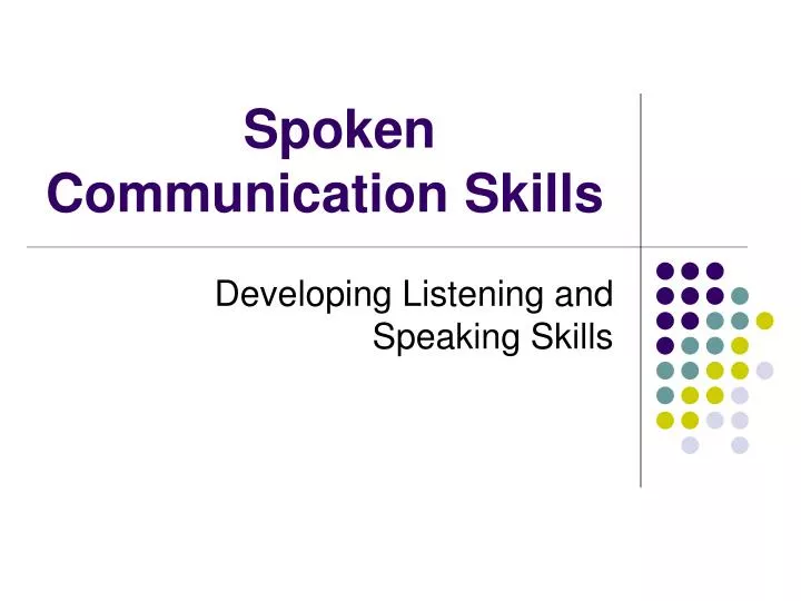 spoken communication skills