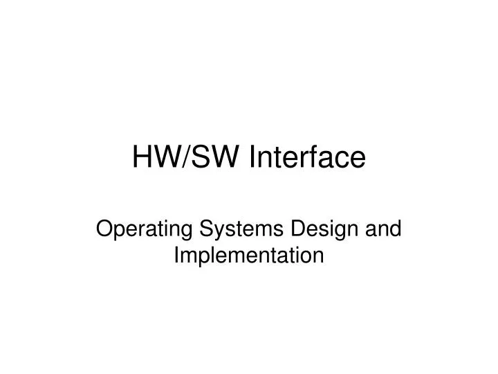 hw sw interface