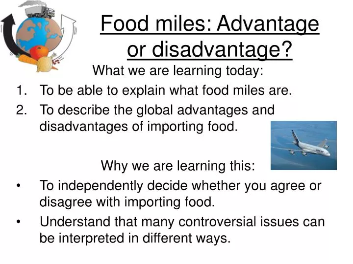 food miles advantage or disadvantage