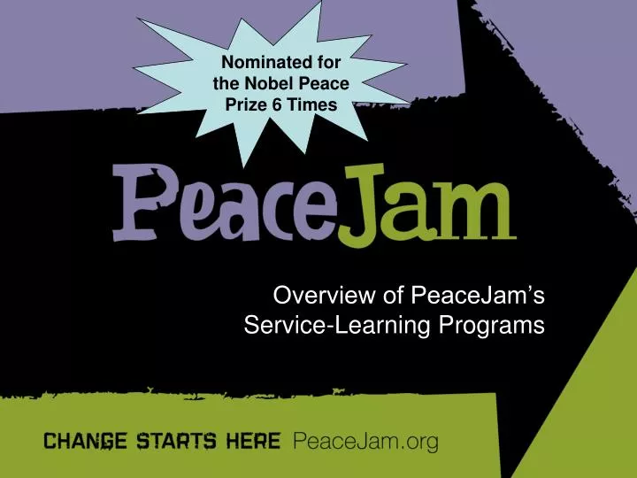 overview of peacejam s service learning programs