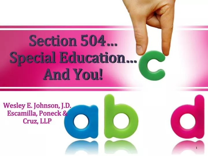 section 504 special education and you