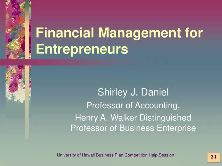 financial management for entrepreneurs