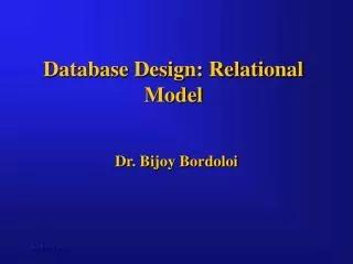 Database Design: Relational Model