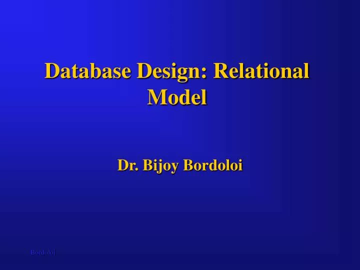 database design relational model