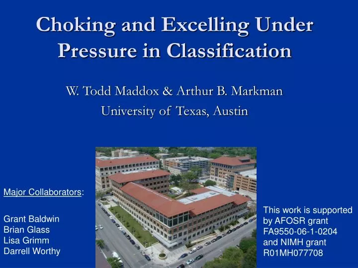 choking and excelling under pressure in classification