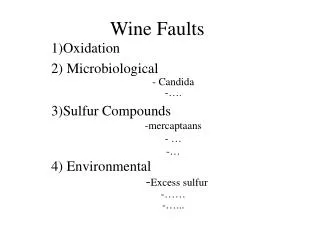 Wine Faults