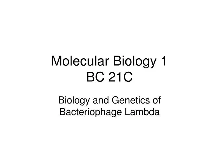 molecular biology 1 bc 21c