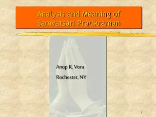 Analysis and Meaning of Samvatsari Pratikraman