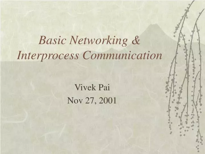 basic networking interprocess communication