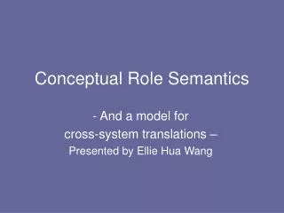 Conceptual Role Semantics