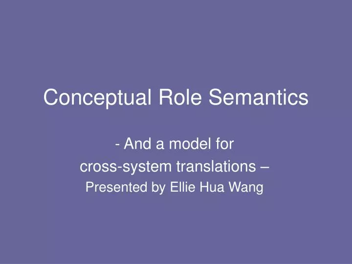 conceptual role semantics