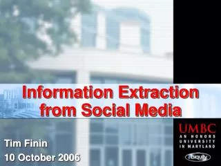 Information Extraction from Social Media