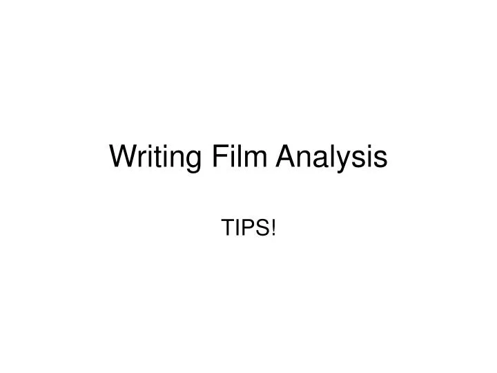 writing film analysis