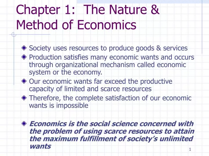 chapter 1 the nature method of economics