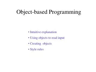 Object-based Programming