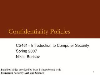 Confidentiality Policies