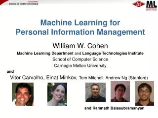 Machine Learning for Personal Information Management