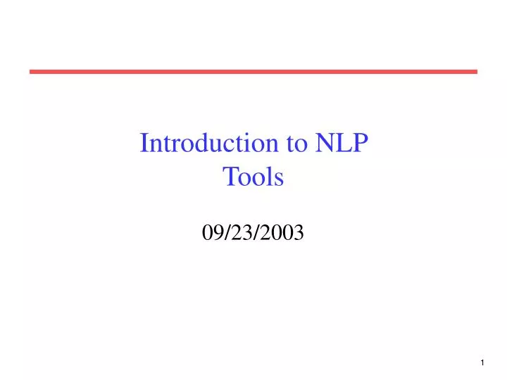 introduction to nlp tools