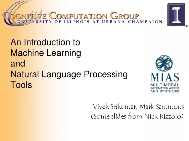 an introduction to machine learning and natural language processing tools