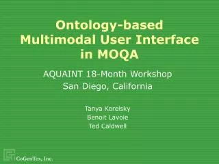 Ontology-based Multimodal User Interface in MOQA